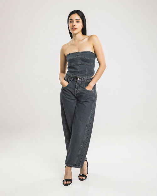 Top Strapless De Mezclilla